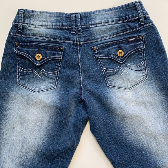 ANGELS Dark Blue with White Stonewash Jeans - Picture 7 of 12